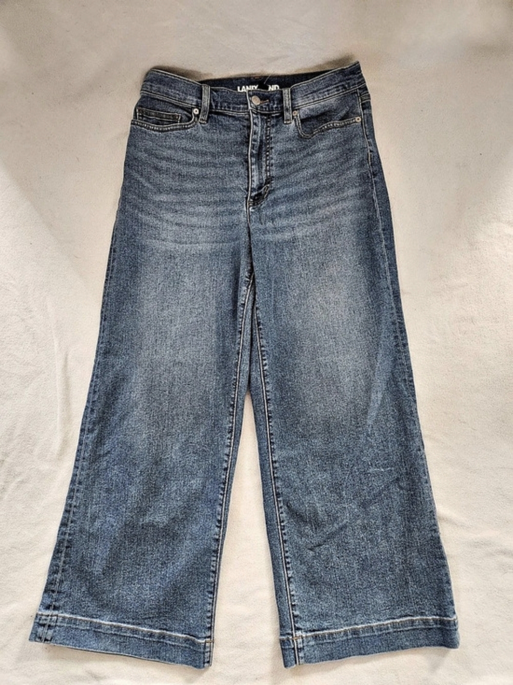 LANDS' END Wide Leg Jeans in Blue Size 6 NWT